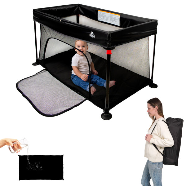Sleepah Folding Travel Crib with Waterproof Mattress Portable Playpen